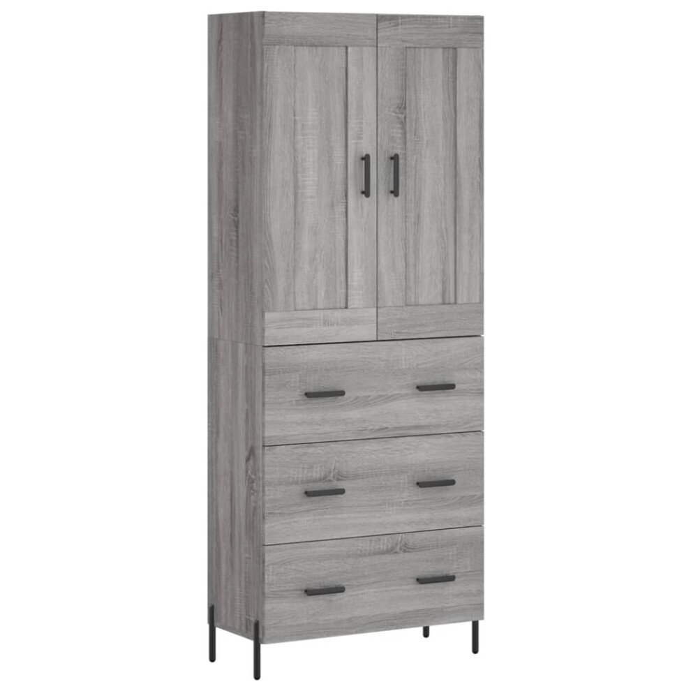 Vidaxl Highboard Sideboard Cupboard Side Cabinet Sonoma Engineered Wood Grey