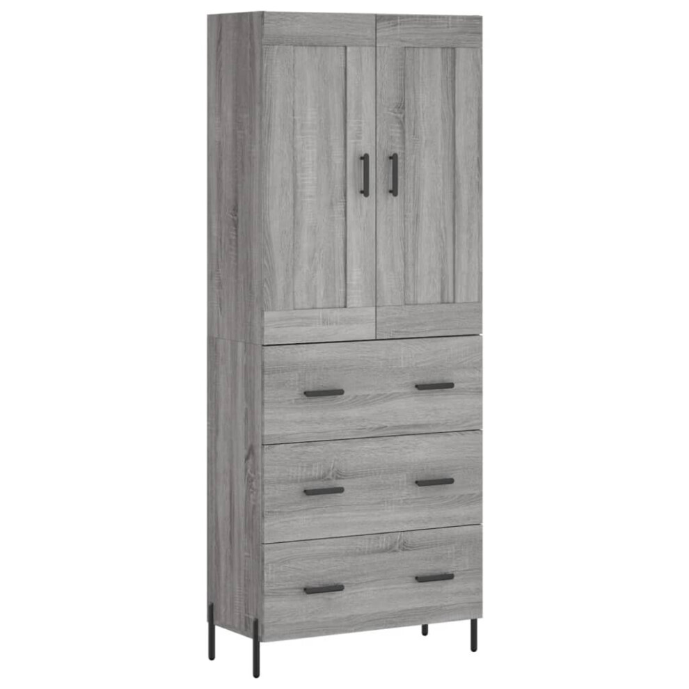 vidaXL Highboard Sideboard Cupboard Side Cabinet Grey Sonoma Engineered Wood