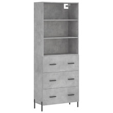 (concrete grey, 3 drawers) vidaXL Highboard Sideboard Storage Cabinet Home Side Cabinet Engineered Wood
