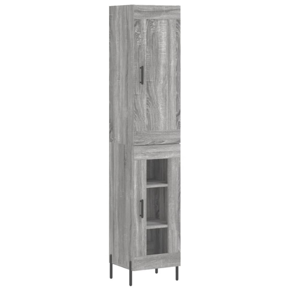 (grey sonoma, 1 glass door) vidaXL Highboard Sideboard Tall Storage Cabinet Side Cabinet Engineered Wood