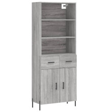 (grey sonoma, 2 doors 2 drawers) vidaXL Highboard Sideboard Storage Cabinet Home Side Cabinet Engineered Wood