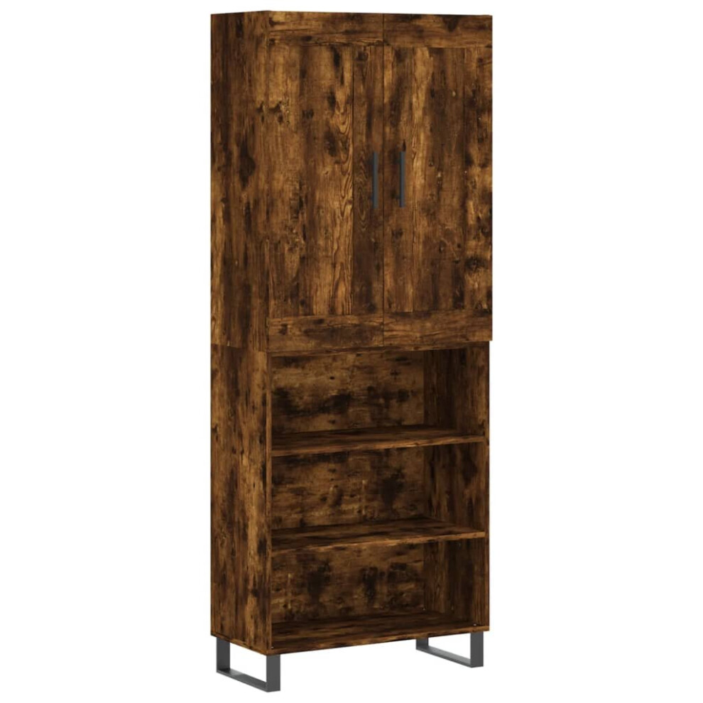 vidaXL Highboard Sideboard Cupboard Storage Cabinet Smoked Oak Engineered Wood