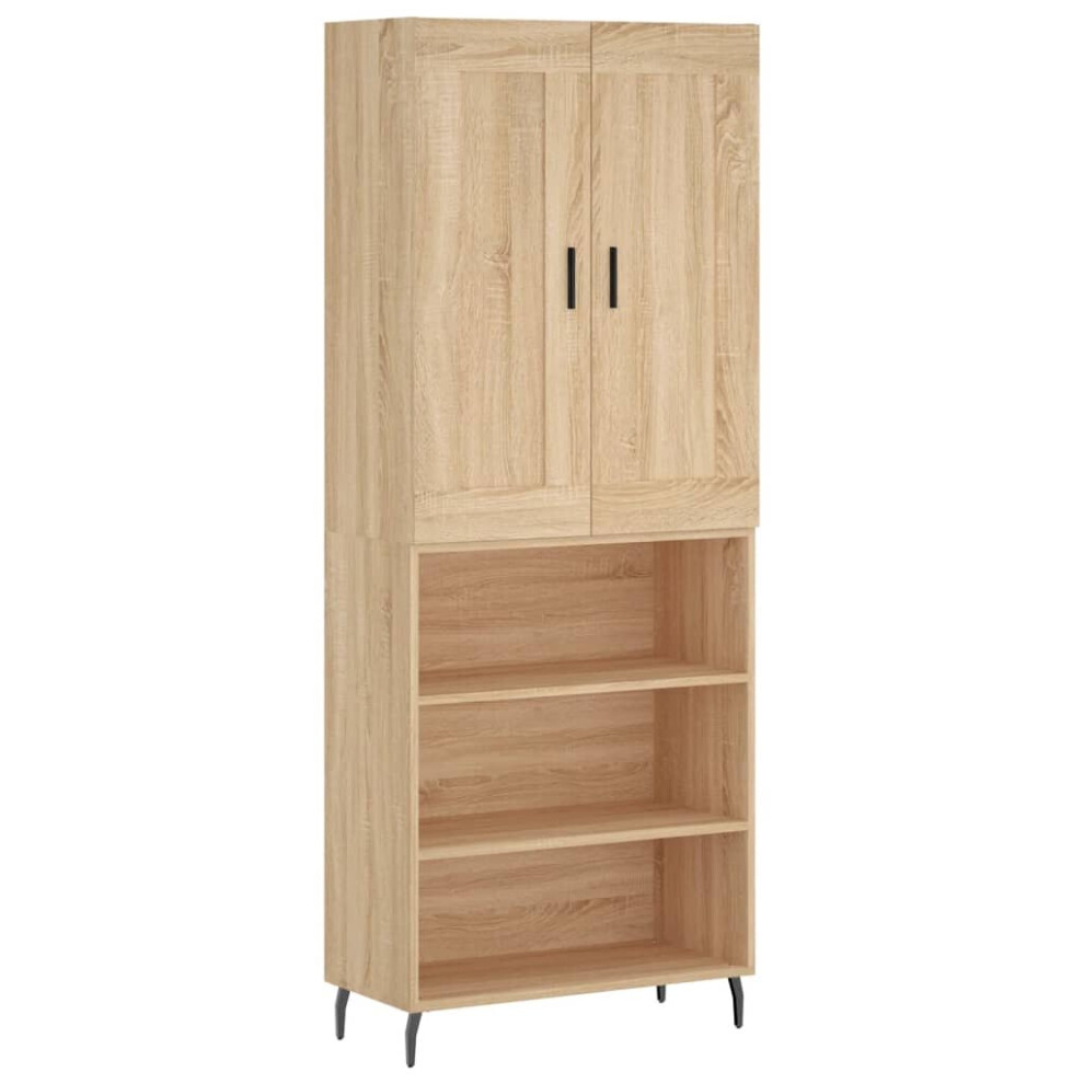 vidaXL Highboard Sideboard Cupboard Storage Cabinet Sonoma Oak Engineered Wood