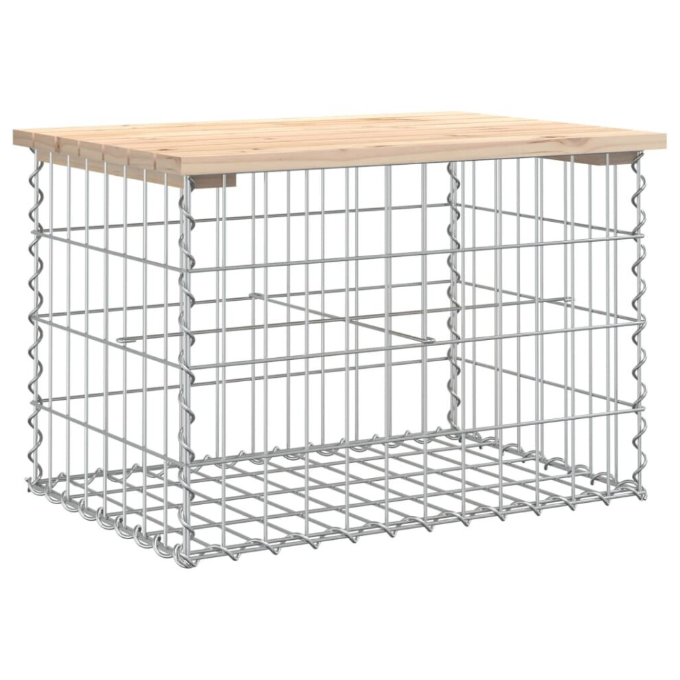 Vidaxl (Light Brown, 63 X 44 X 42 / 60 X 40 X 40 Cm) Garden Bench Park Outdoor Bench Seat Gabion Design Solid Wood Pine