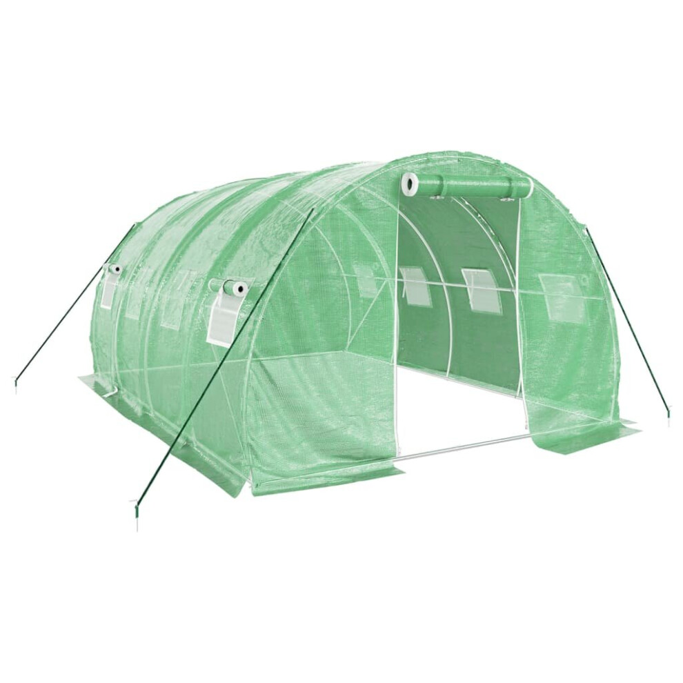 Vidaxl Greenhouse Plant House With Steel Frame Polytunnel Greenhouse Green