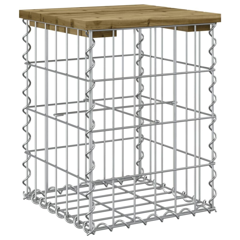 Vidaxl (Dark Brown, 33 X 31 X 42 / 30 X 30 X 40 Cm) Garden Bench Park Outdoor Bench Seat Gabion Design Solid Wood Pine