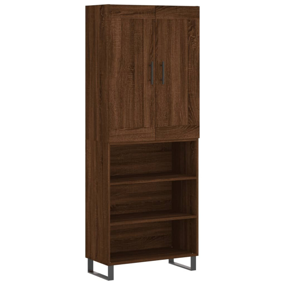 vidaXL Highboard Sideboard Cupboard Storage Cabinet Brown Oak Engineered Wood