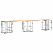 (light brown, 203 x 31 x 42 / 30 x 30 x 40 cm) vidaXL Garden Bench Park Outdoor Bench Seat Gabion Design Solid Wood Pine
