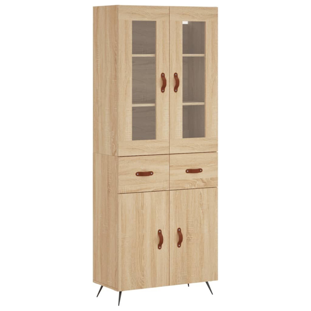 (sonoma oak, 2 doors 2 drawers) vidaXL Highboard Sideboard Tall Storage Cabinet Side Cabinet Engineered Wood