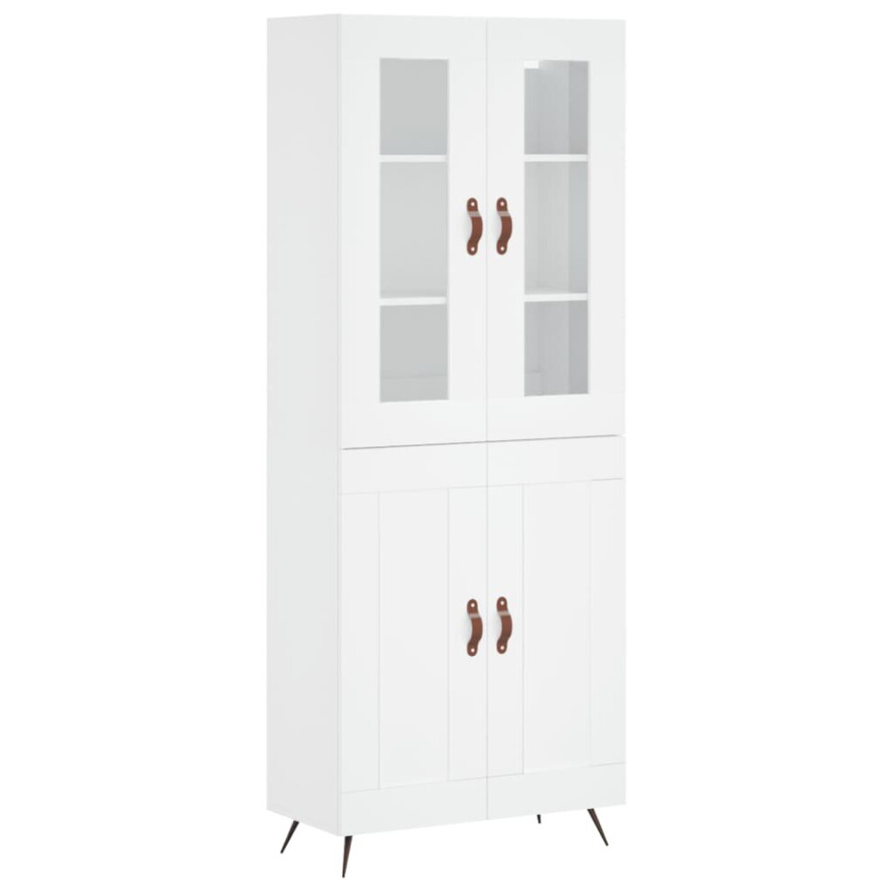 (white, 2 wood doors) vidaXL Highboard Sideboard Tall Storage Cabinet Side Cabinet Engineered Wood