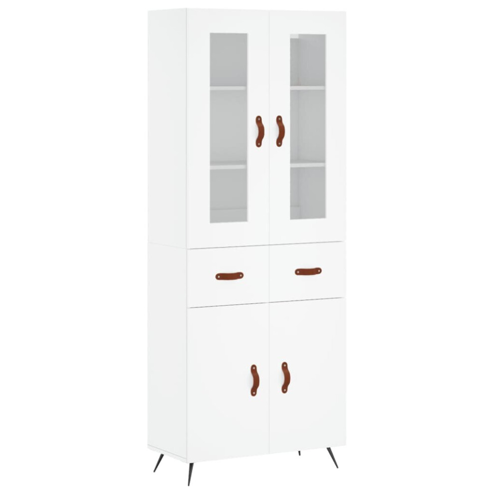 (white, 2 doors 2 drawers) vidaXL Highboard Sideboard Tall Storage Cabinet Side Cabinet Engineered Wood