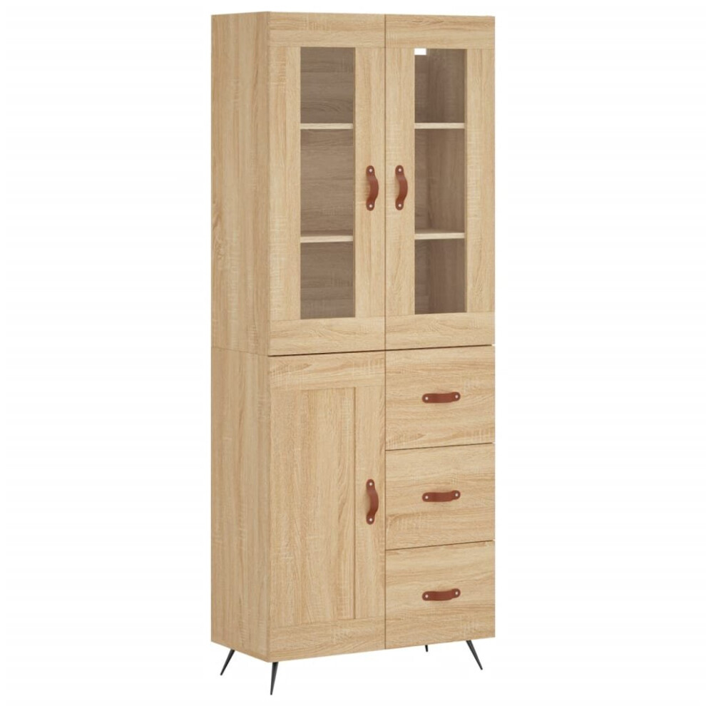 (sonoma oak, 1 wood door 3 drawers) vidaXL Highboard Sideboard Tall Storage Cabinet Side Cabinet Engineered Wood