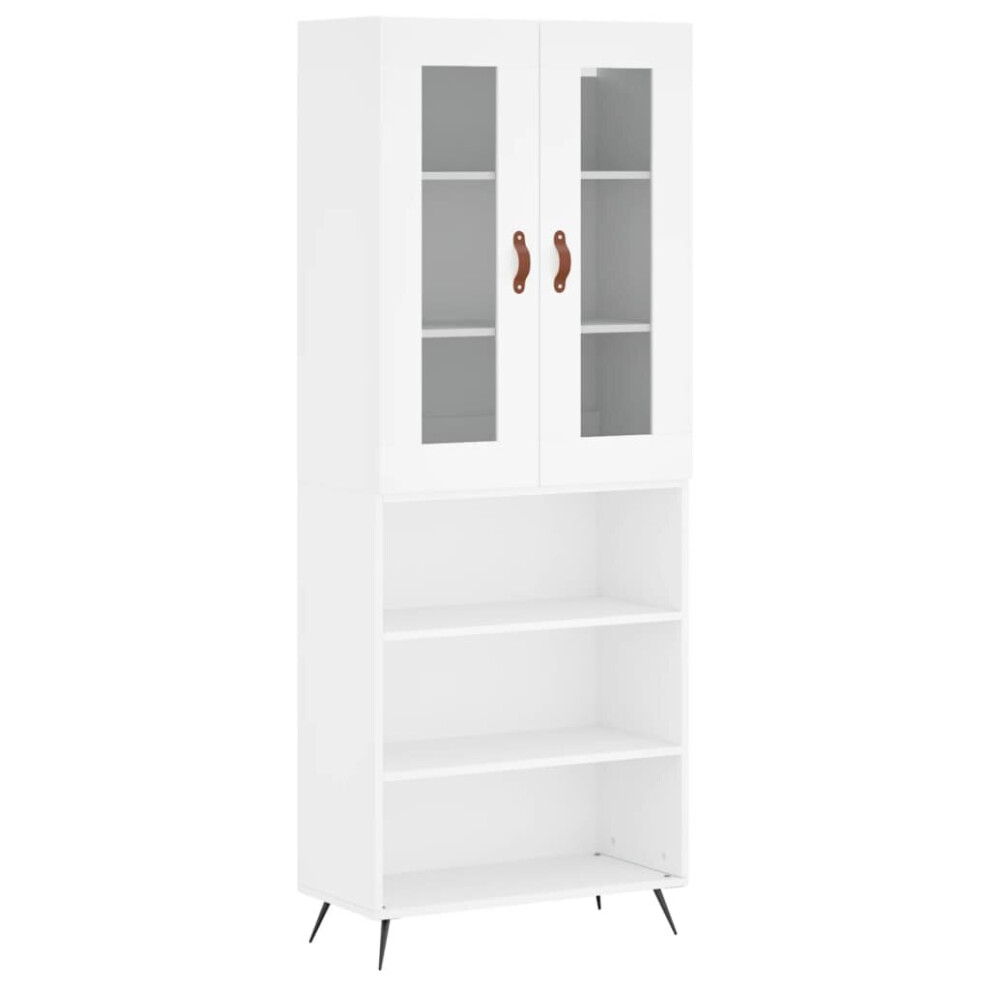 Vidaxl (, Shelves) Highboard Sideboard Tall Storage Cabinet Side Cabinet Engineered Wood White Size 3