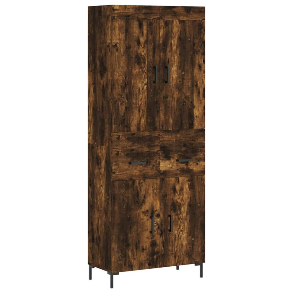 Vidaxl Highboard Sideboard Cupboard Side Cabinet Smoked Oak Engineered Wood