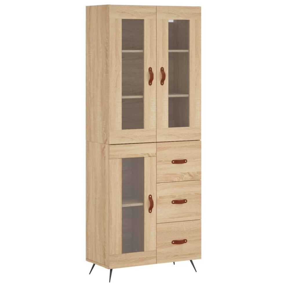 (sonoma oak, 1 glass door 3 drawers) vidaXL Highboard Sideboard Tall Storage Cabinet Side Cabinet Engineered Wood