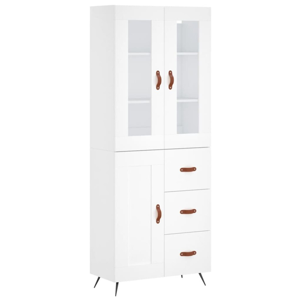 Vidaxl (White, 1 Wood Door 3 Drawers) Highboard Sideboard Tall Storage Cabinet Side Cabinet Engineered Wood