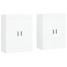 vidaXL Wall Mounted Cabinets Wall Storage Cabinet 2 pcs White Engineered Wood