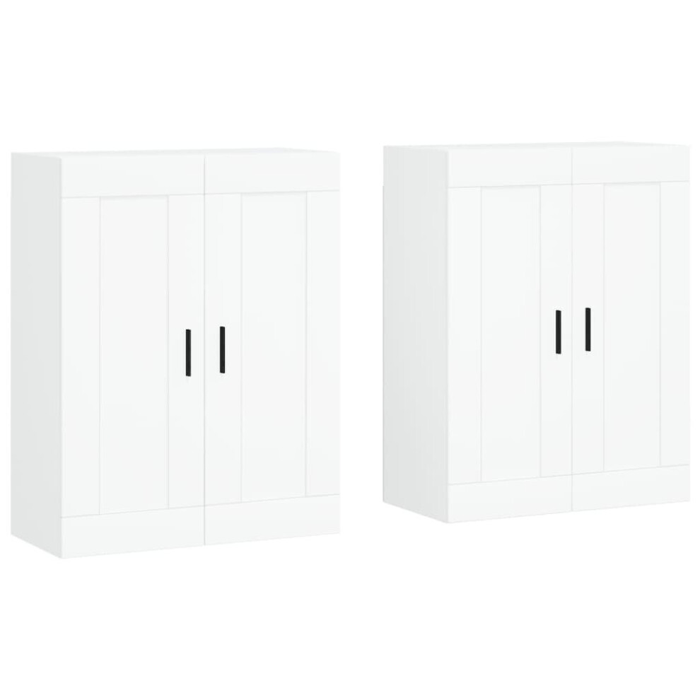 vidaXL Wall Mounted Cabinets Wall Storage Cabinet 2 pcs White Engineered Wood