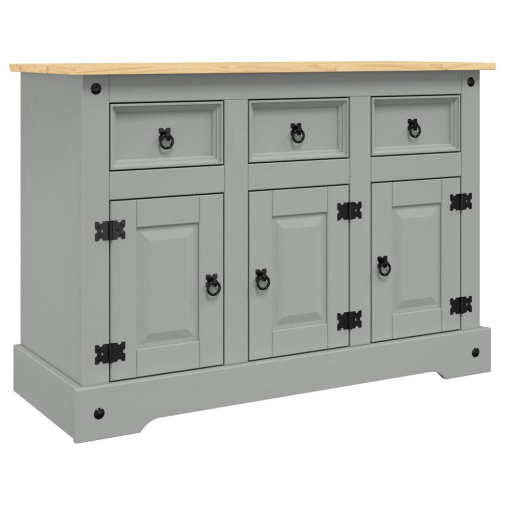 Vidaxl Sideboard Cupboard Hall Highboard Corona Solid Wood Mexican Pine Grey