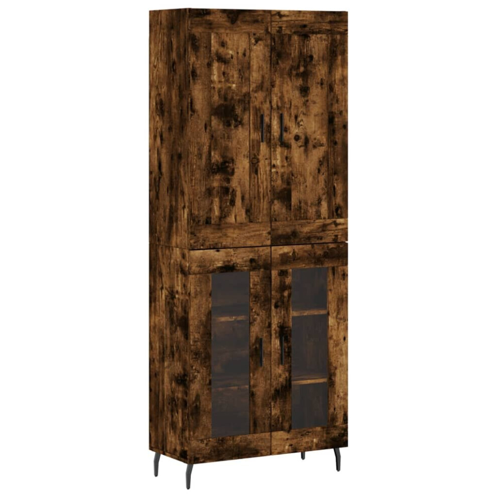 Vidaxl Highboard Sideboard Cupboard Side Cabinet Smoked Oak Engineered Wood