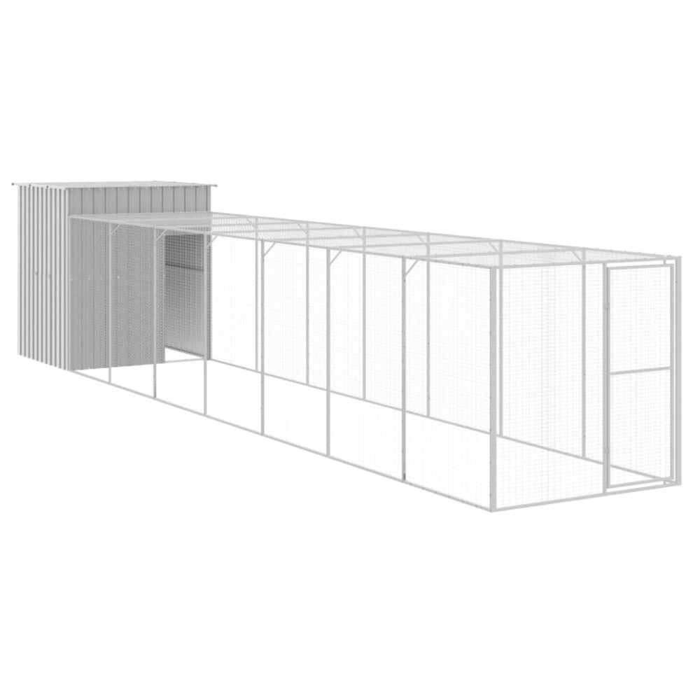 (light grey, 165 x 863 x 181 cm) vidaXL Chicken Cage Chicken Run Coop with Run Anthracite Galvanised Steel