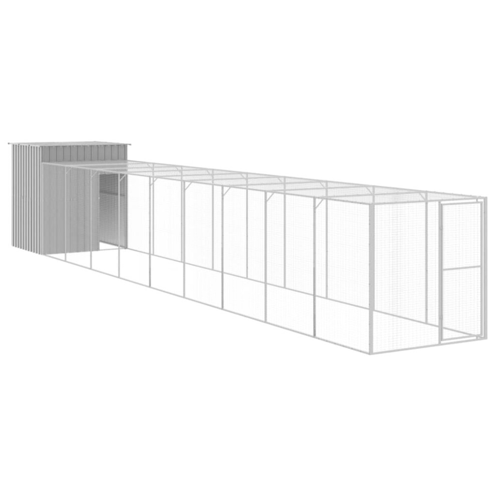 (light grey, 165 x 1067 x 181 cm) vidaXL Chicken Cage Chicken Run Coop with Run Anthracite Galvanised Steel