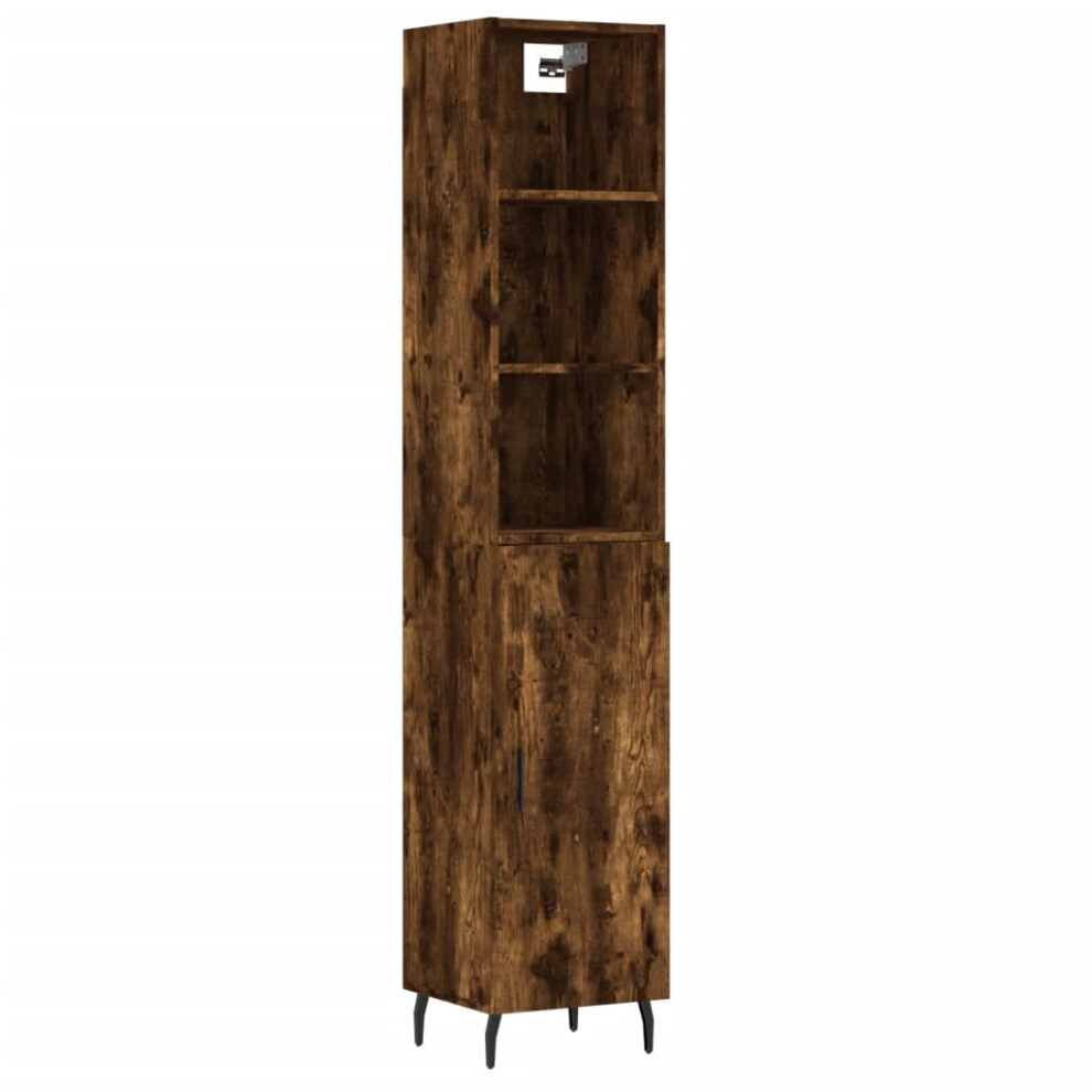 (smoked oak, 1 door) vidaXL Highboard Sideboard Cupboard Side Cabinet Brown Oak Engineered Wood