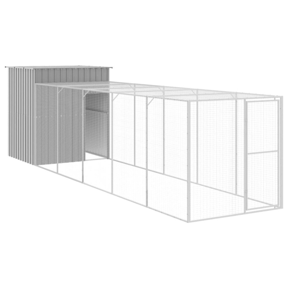 (light grey, 165 x 659 x 181 cm) vidaXL Chicken Cage Chicken Run Coop with Run Anthracite Galvanised Steel