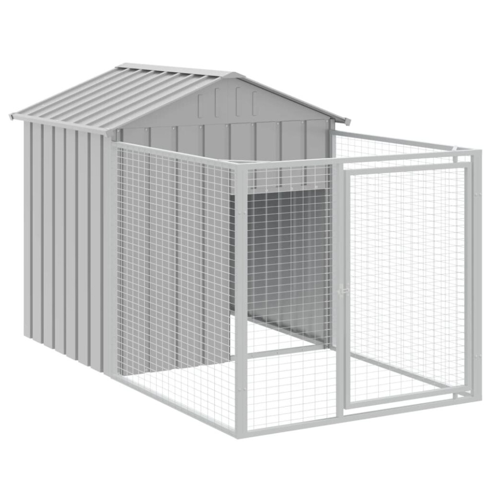 (light grey, 117 X 201 X 123 cm) vidaXL Dog House Dog Kennel With Run Dog Cage Anthracite Galvanised Steel