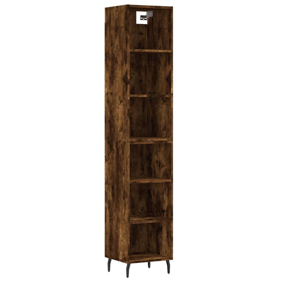 (smoked oak, 3 shelves) vidaXL Highboard Sideboard Cupboard Side Cabinet Brown Oak Engineered Wood