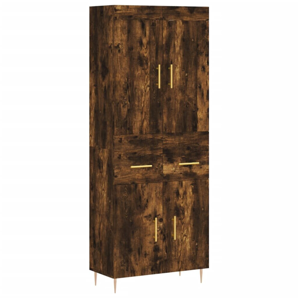 Vidaxl Highboard Sideboard Cupboard Side Cabinet Smoked Oak Engineered Wood