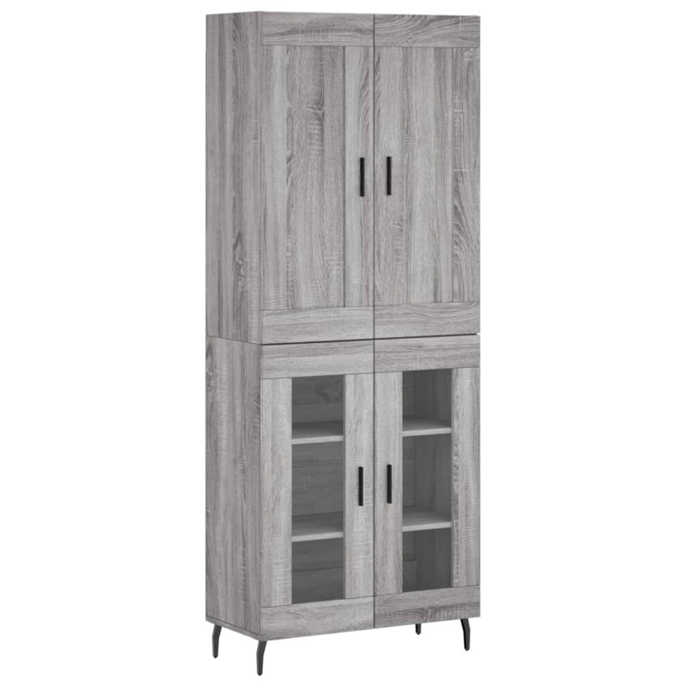Vidaxl Highboard Sideboard Cupboard Side Cabinet Sonoma Engineered Wood Grey