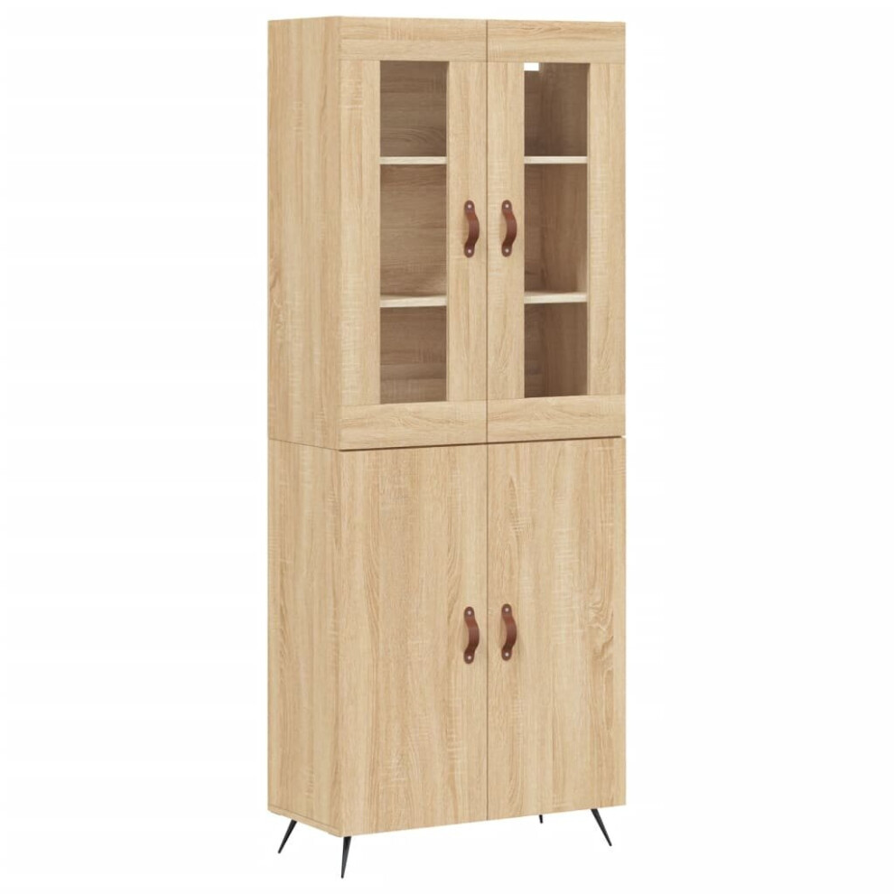 (sonoma oak, 2 doors) vidaXL Highboard Sideboard Tall Storage Cabinet Side Cabinet Engineered Wood