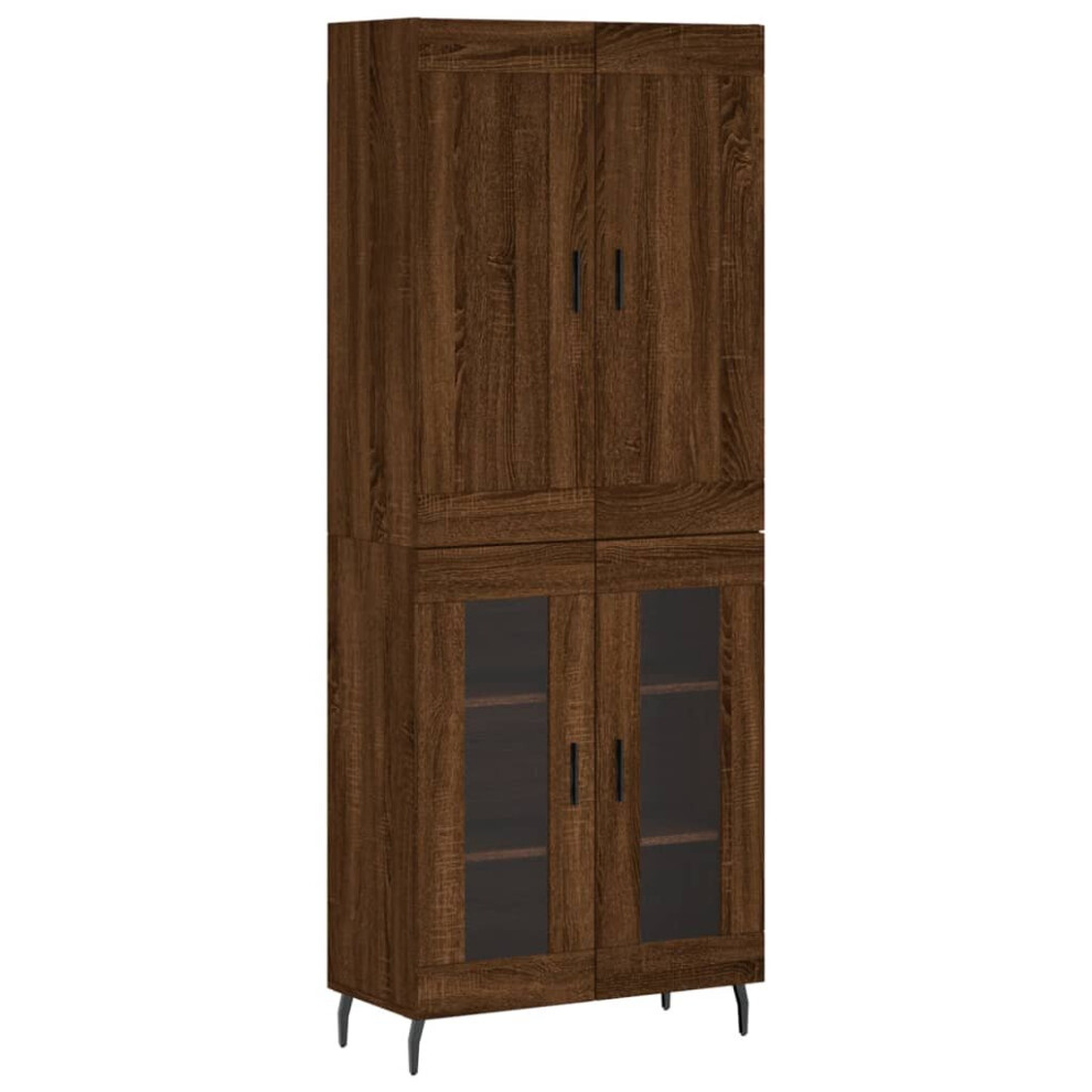 vidaXL Highboard Sideboard Cupboard Side Cabinet Brown Oak Engineered Wood