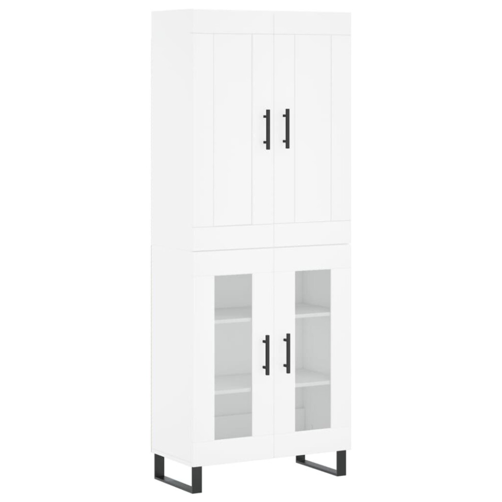 Vidaxl Highboard Sideboard Storage Cabinet Side Cabinet White Engineered Wood