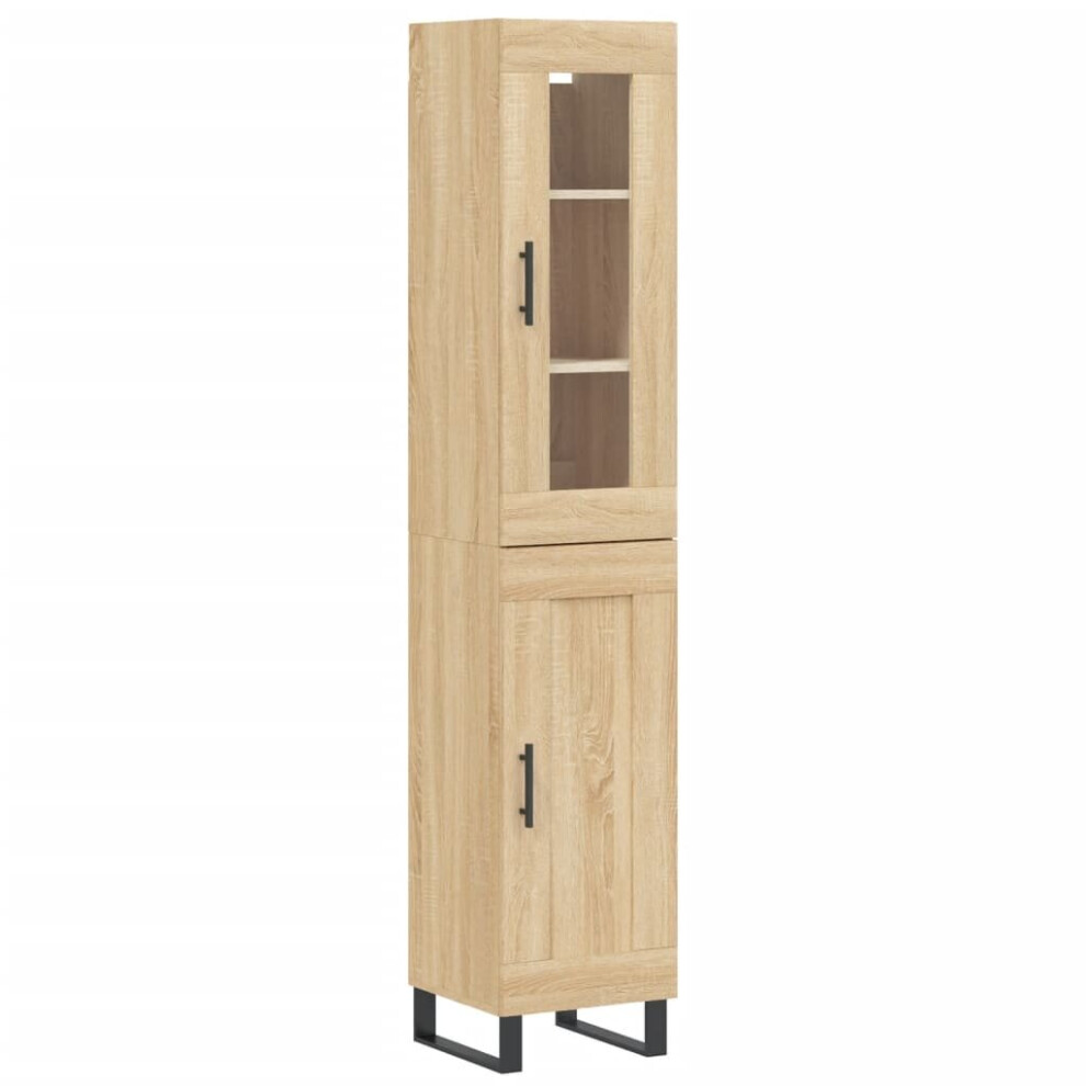 Vidaxl Highboard Sideboard Cupboard Storage Cabinet Sonoma Oak Engineered Wood