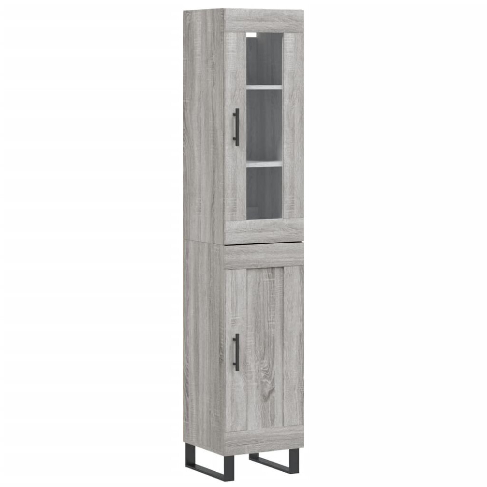 Vidaxl Highboard Sideboard Cupboard Side Cabinet Grey Sonoma Engineered Wood