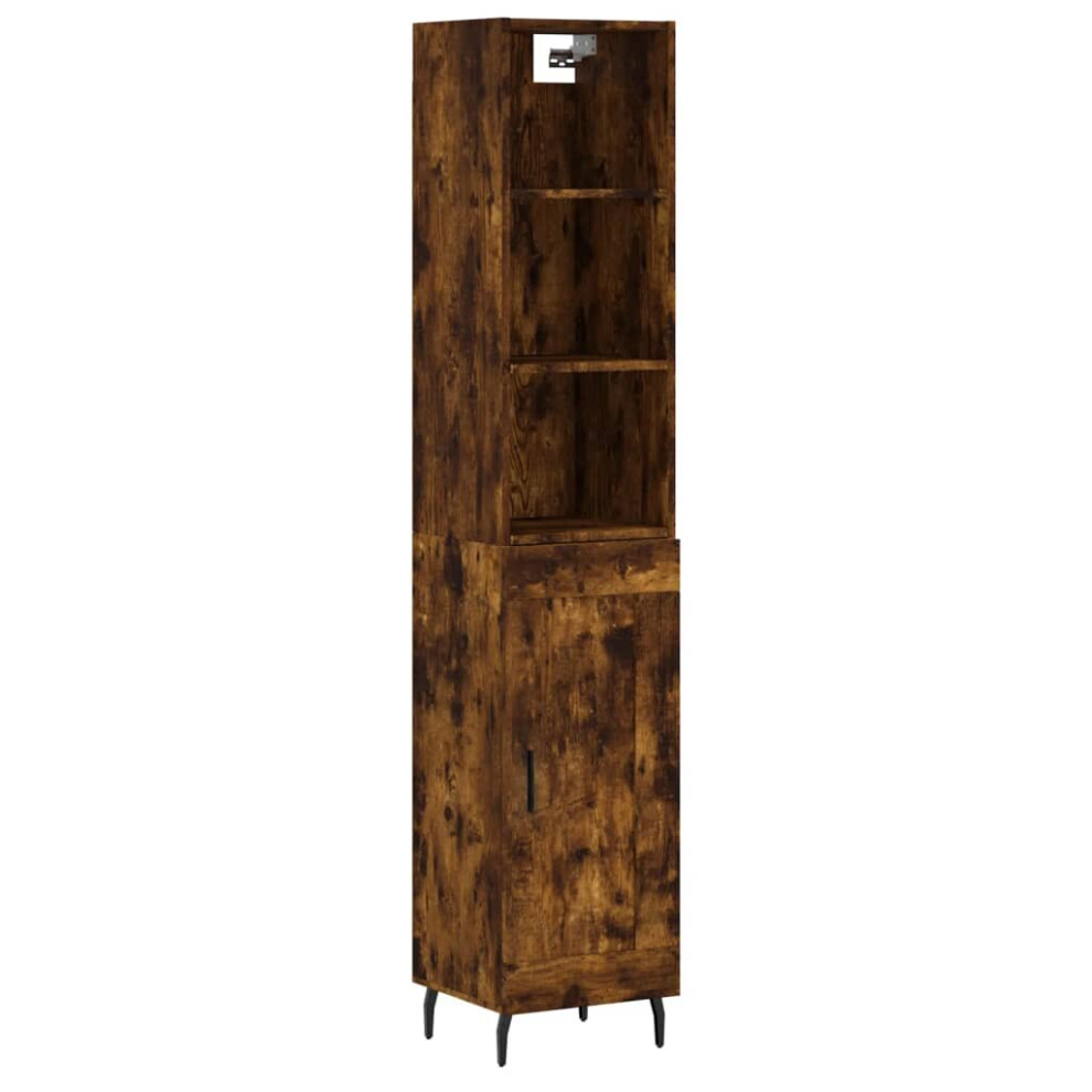 (smoked oak, 1 wood door) vidaXL Highboard Sideboard Cupboard Side Cabinet Brown Oak Engineered Wood