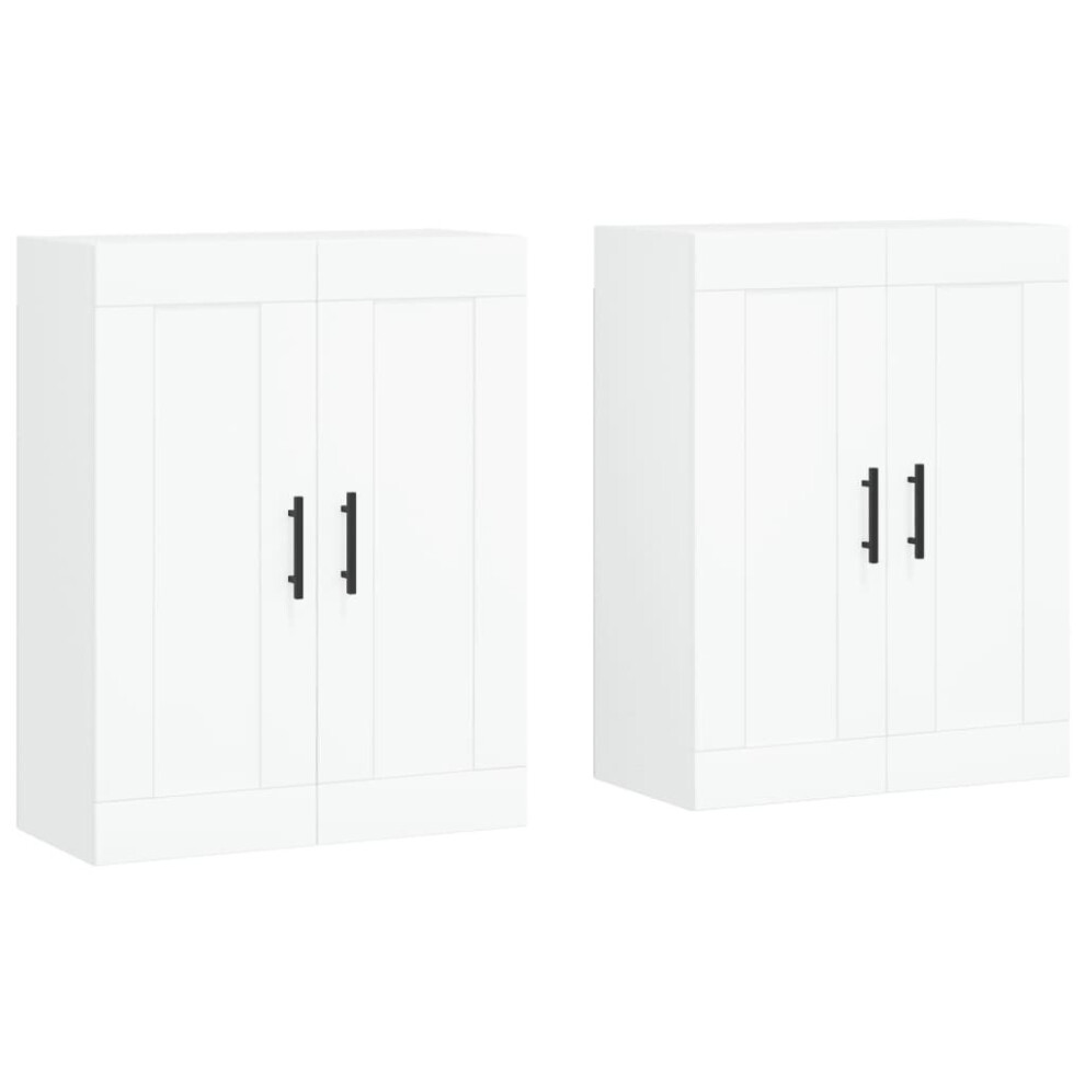 vidaXL Wall Mounted Cabinets Wall Storage Cabinet 2 pcs White Engineered Wood