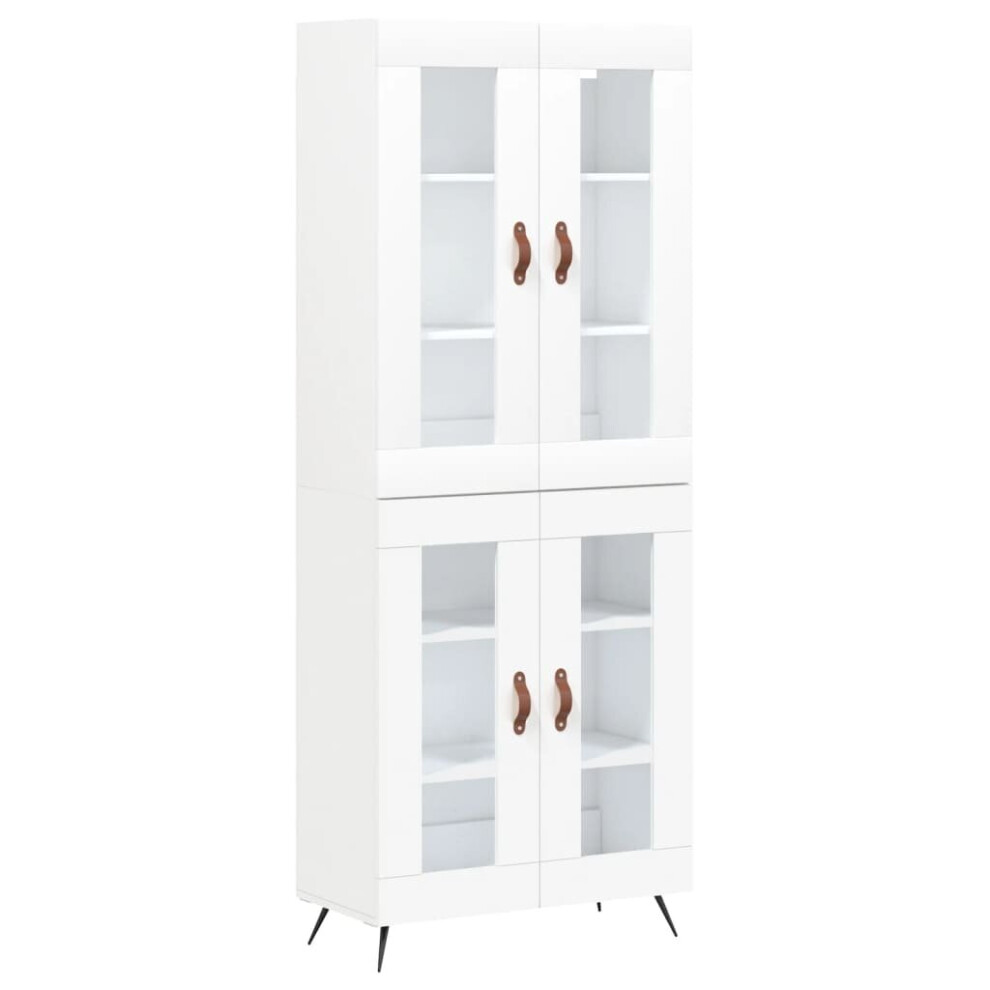 (white, 2 glass doors) vidaXL Highboard Sideboard Tall Storage Cabinet Side Cabinet Engineered Wood