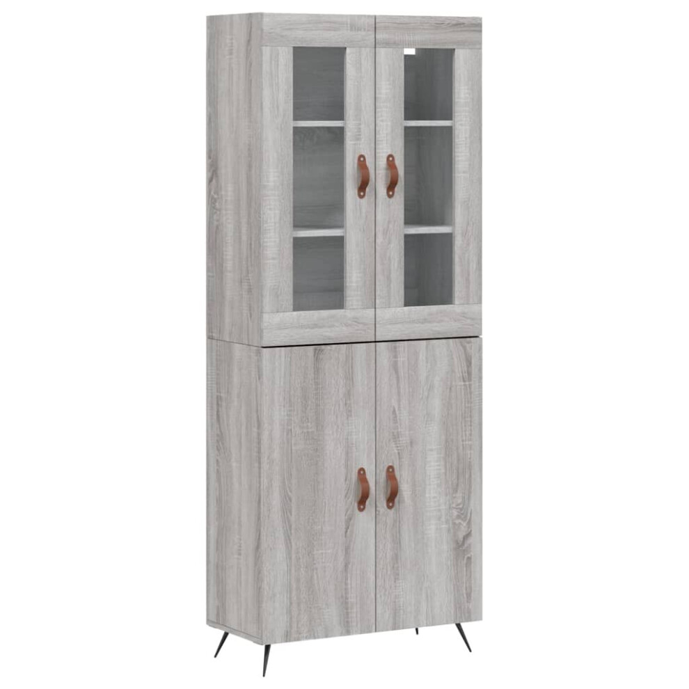 (grey sonoma, 2 doors) vidaXL Highboard Sideboard Tall Storage Cabinet Side Cabinet Engineered Wood