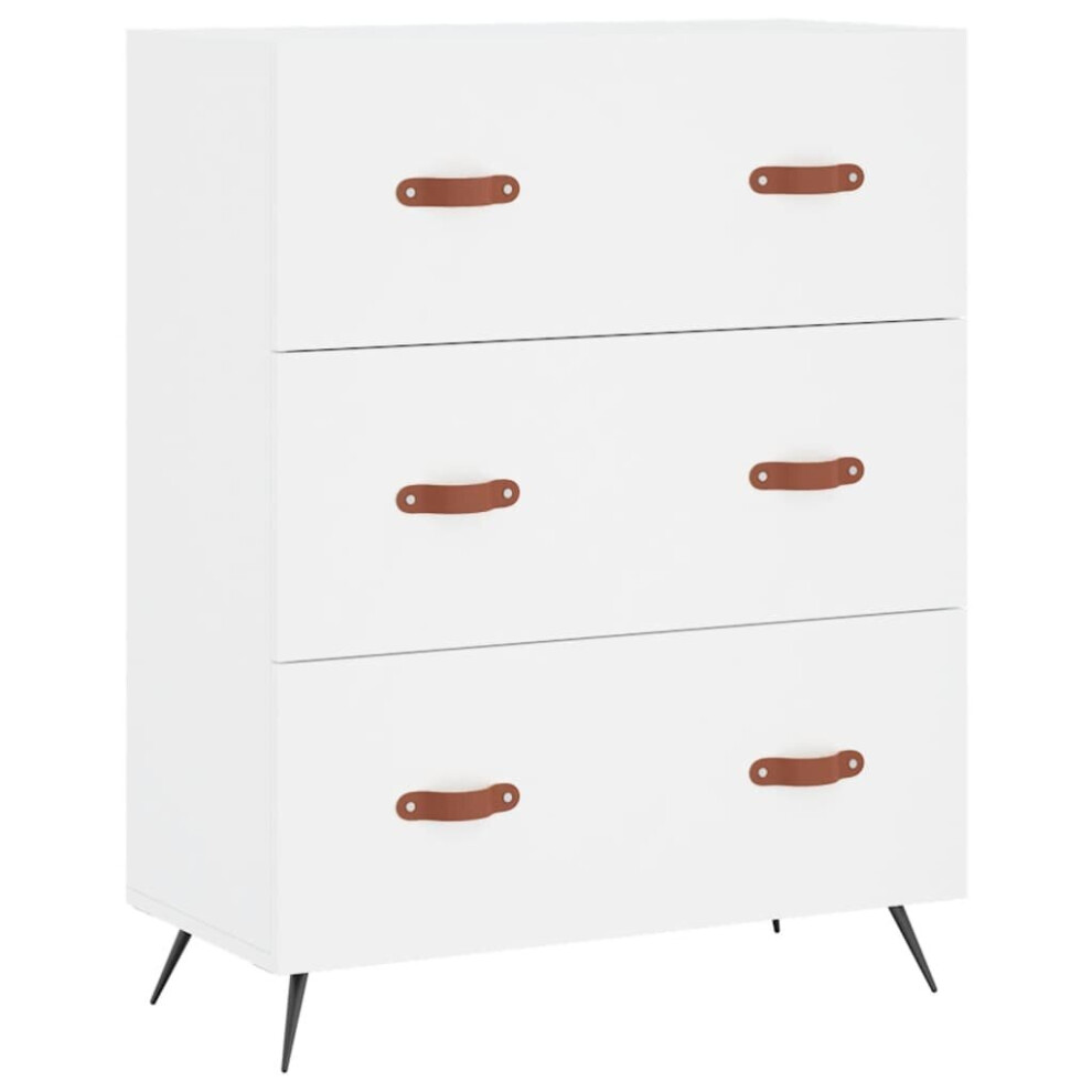 vidaXL Chest of Drawers File Cabinet Sideboard Cabinet White Engineered Wood