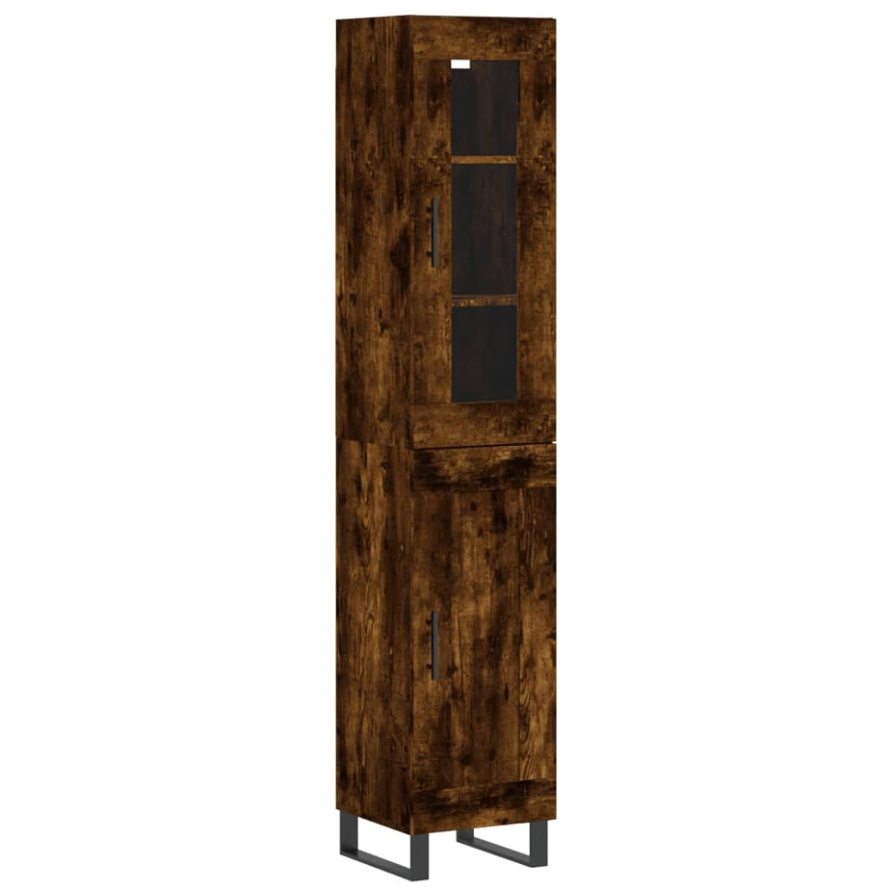 New Vidaxl Highboard Sideboard Cupboard Storage Cabinet Smoked Oak Engineered Wood