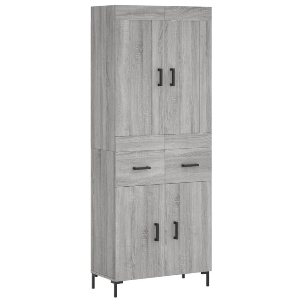 Vidaxl Highboard Sideboard Cupboard Side Cabinet Grey Sonoma Engineered Wood