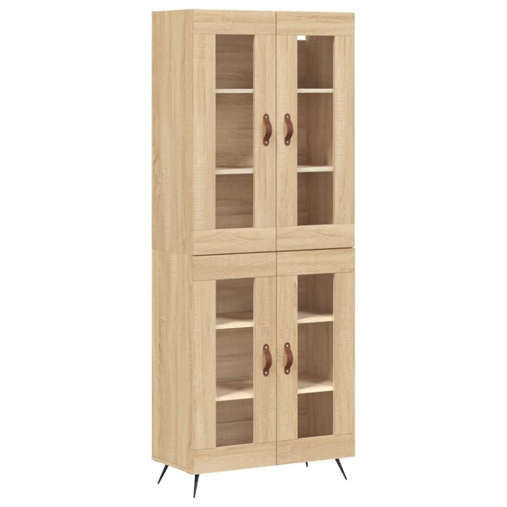 (sonoma oak, 2 glass doors) vidaXL Highboard Sideboard Tall Storage Cabinet Side Cabinet Engineered Wood