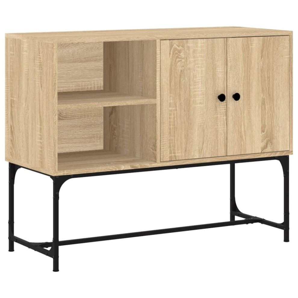 (sonoma oak) vidaXL Sideboard Storage Cabinet Cupboard Side Cabinet Black Engineered Wood