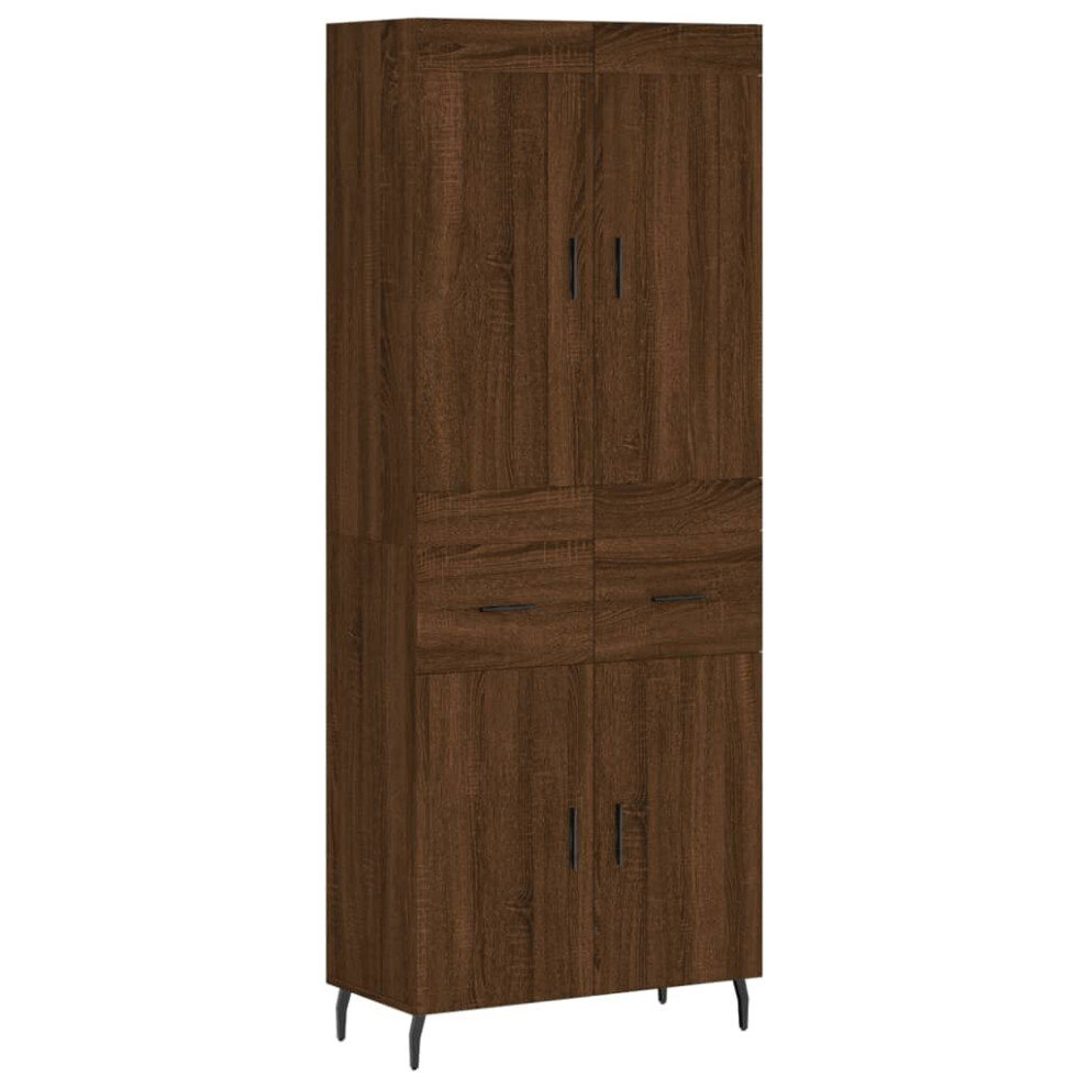 vidaXL Highboard Sideboard Cupboard Side Cabinet Brown Oak Engineered Wood