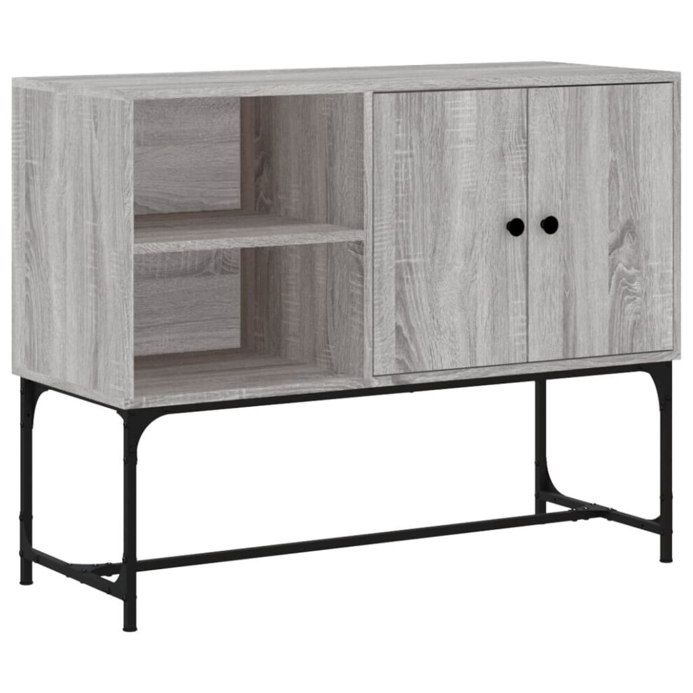 (grey sonoma) vidaXL Sideboard Storage Cabinet Cupboard Side Cabinet Black Engineered Wood