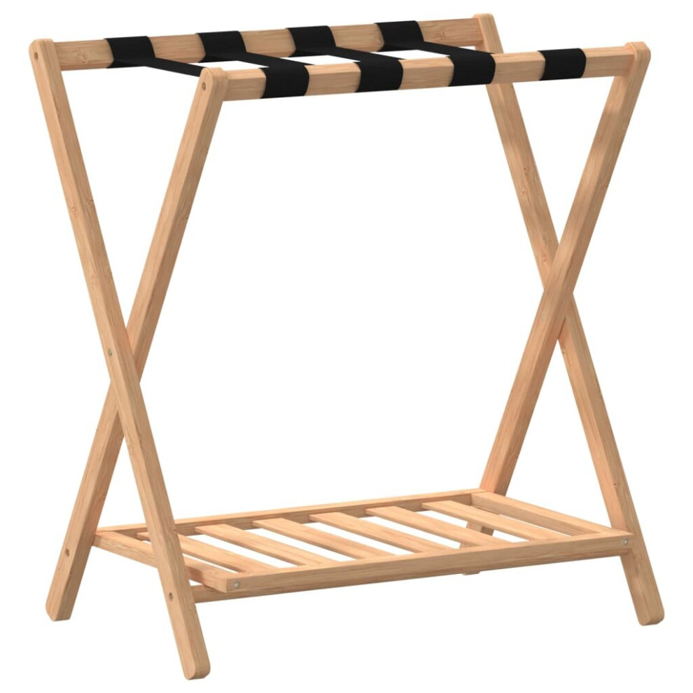 Vidaxl Luggage Rack Foldable Suitcase Luggage Stand Suitcase Holder Bamboo