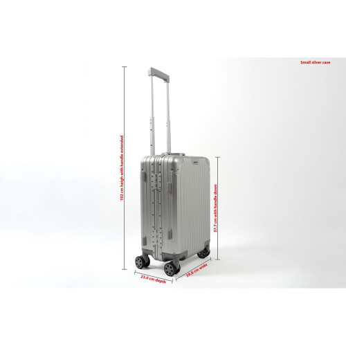Aluminium Suitcase 20" Carry On Premium Spinner Case - Silver 2